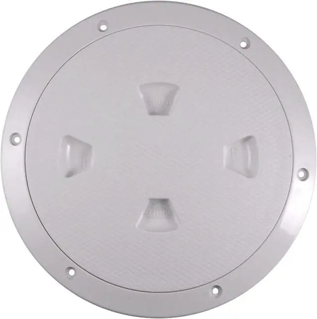 Main image of Beckson DP84-W Screw-Out Deck Plate - 8", White w/Diamond Texture