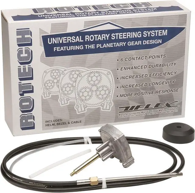 Alt view image 12 of 13 - UFlex Rotech 18' Rotary Steering Package - Cable, Bezel, Helm