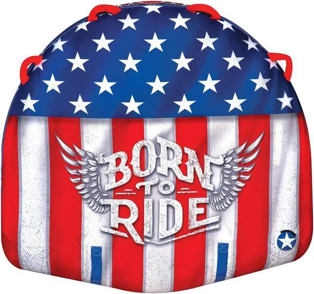 Alt view image 5 of 5 - WOW Watersports 20-1010 Born to Ride 1 to 2 Person Towable Tube with Handles