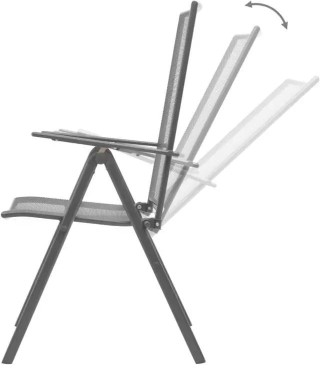 Alt view image 5 of 11 - vidaXL 3 Piece Garden Dining Set Steel Anthracite