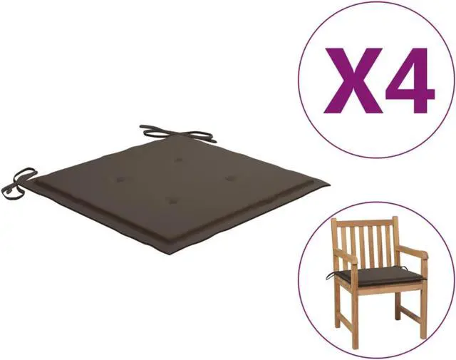 Alt view image 4 of 16 - vidaXL Garden Chair Cushions 4 pcs Taupe 50x50x4 cm Oxford Fabric