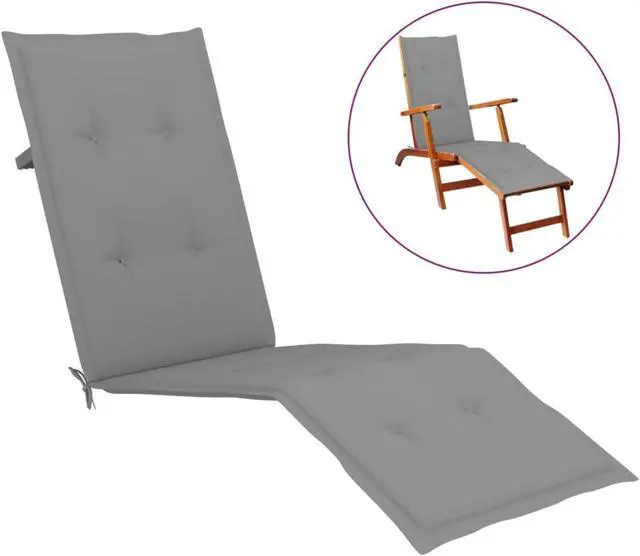 Alt view image 6 of 14 - vidaXL Chair Cushion Outdoor Water Repellent Deck Chair Seat Cushion Pad Gray