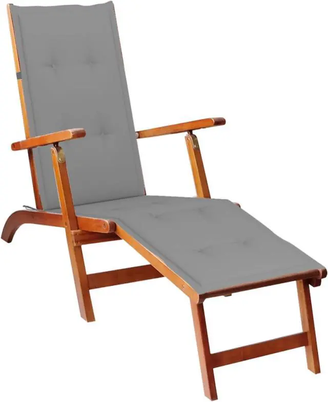 Alt view image 7 of 14 - vidaXL Chair Cushion Outdoor Water Repellent Deck Chair Seat Cushion Pad Gray