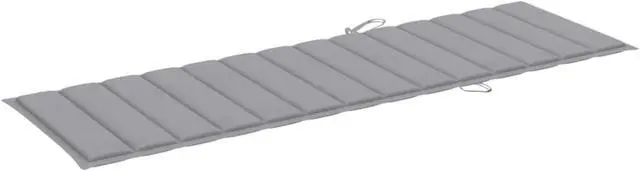 Alt view image 6 of 13 - vidaXL Sun Lounger Cushion Gray Fabric Outdoor Patio Lounge Seating Sunbed Pad