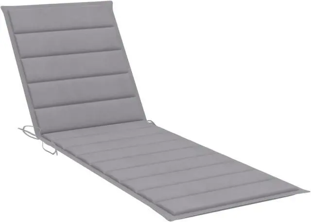 Alt view image 4 of 13 - vidaXL Sun Lounger Cushion Gray Fabric Outdoor Patio Lounge Seating Sunbed Pad