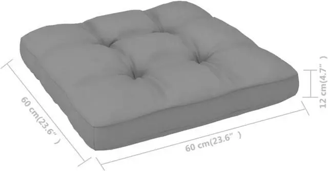 Alt view image 7 of 13 - vidaXL Chair Cushion Outdoor Patio Pallet Seat Cushion Sofa Pad Gray Fabric