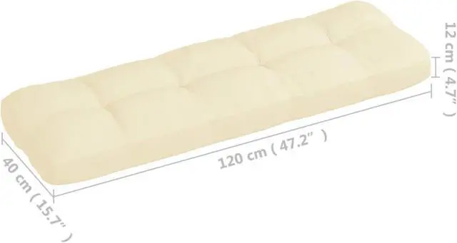 Alt view image 10 of 12 - vidaXL Chair Cushion Outdoor Patio Pallet Seat Cushion Sofa Pad Cream Fabric