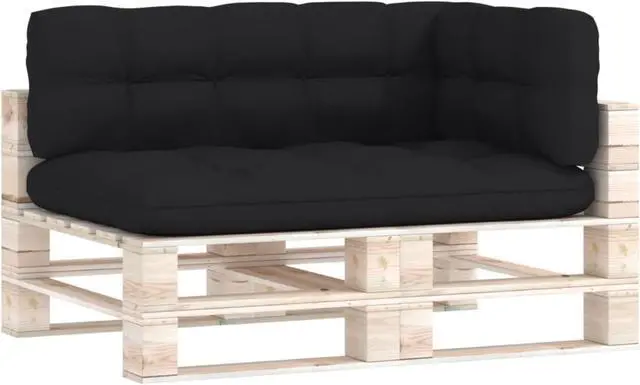 Alt view image 9 of 12 - vidaXL Chair Cushion 3 Pcs Outdoor Pallet Seat Cushion Sofa Pad Black Fabric