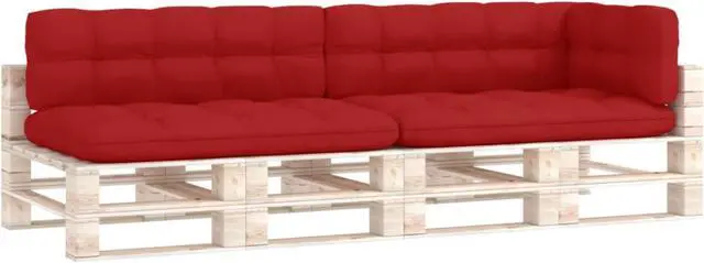 Alt view image 9 of 12 - vidaXL Chair Cushion 5 Pcs Outdoor Pallet Seat Cushion Sofa Pad Red Fabric