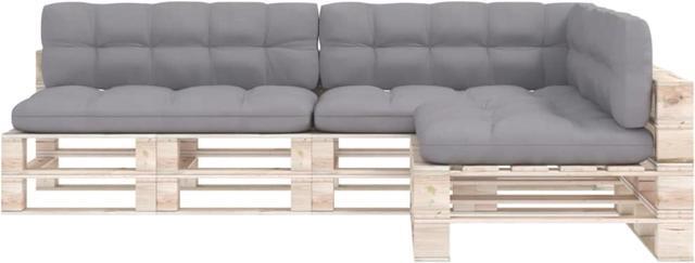 Alt view image 10 of 12 - vidaXL 7x Pallet Sofa Cushions Gray Home Chair Mat Backrest Seat Pads Fabric