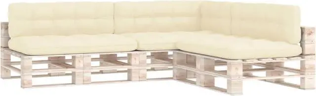 Alt view image 9 of 12 - vidaXL Pallet Cushions Floor Cushion Seat Pad for Garden Patio 7 Pcs Cream