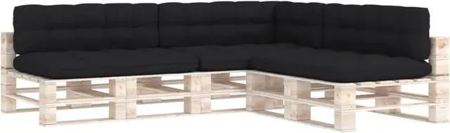 Alt view image 9 of 14 - vidaXL 7x Pallet Sofa Cushions Black Home Chair Mat Backrest Seat Pads Fabric