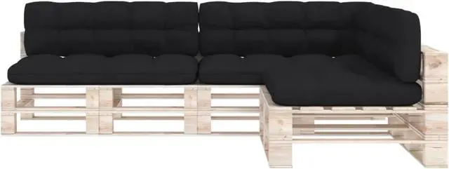 Alt view image 10 of 14 - vidaXL 7x Pallet Sofa Cushions Black Home Chair Mat Backrest Seat Pads Fabric