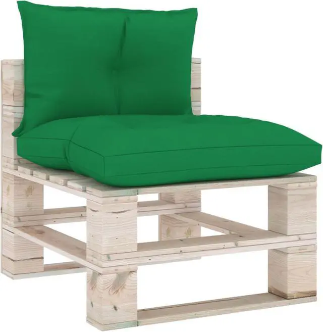Alt view image 5 of 13 - vidaXL Chair Cushion 2 Pcs Outdoor Pallet Seat Cushion Sofa Pad Green Fabric
