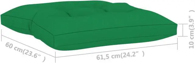 Alt view image 10 of 12 - vidaXL Chair Cushion Outdoor Patio Pallet Cushion Seat Pad Pillow Green Fabric