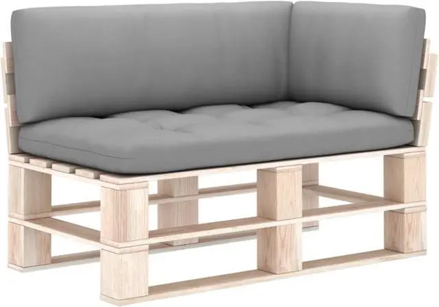 Alt view image 8 of 12 - vidaXL Chair Cushion 3 Pcs Outdoor Pallet Seat Cushion Sofa Pad Gray Fabric