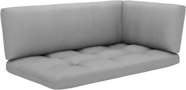 Alt view image 9 of 12 - vidaXL Chair Cushion 3 Pcs Outdoor Pallet Seat Cushion Sofa Pad Gray Fabric