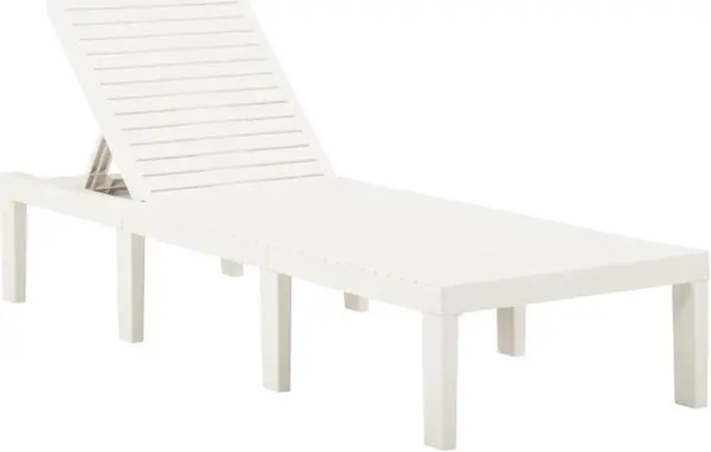 Alt view image 3 of 13 - vidaXL Sun Lounger Plastic White