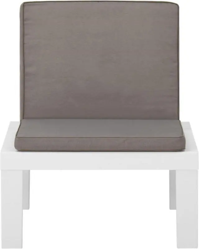 Alt view image 2 of 13 - vidaXL Garden Lounge Chair with Cushion Plastic White