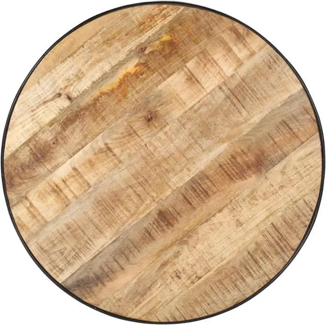Alt view image 4 of 17 - vidaXL Coffee Table Black  26.8"x26.8"x14.2" Solid Rough Mango Wood