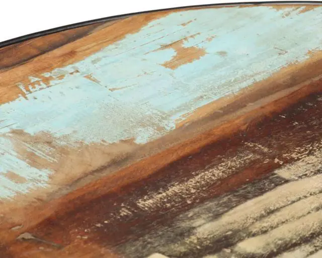 Alt view image 5 of 15 - vidaXL Coffee Table Black  26.8"x26.8"x14.2" Solid Reclaimed Wood
