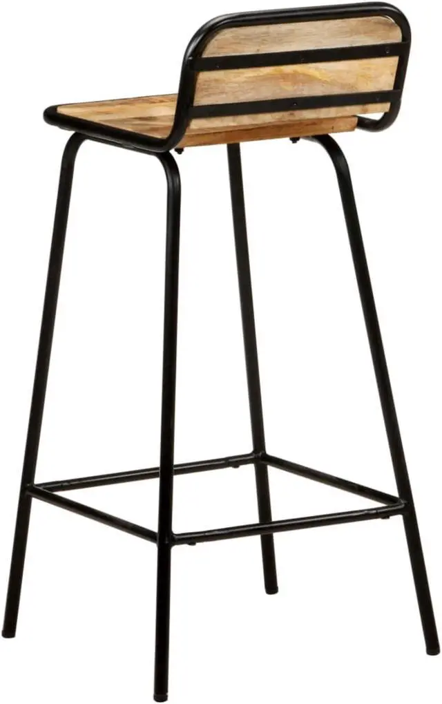 Alt view image 11 of 12 - vidaXL Bar Stools Bar Seats Counter Height Island Stools 2 Pcs Solid Mango Wood
