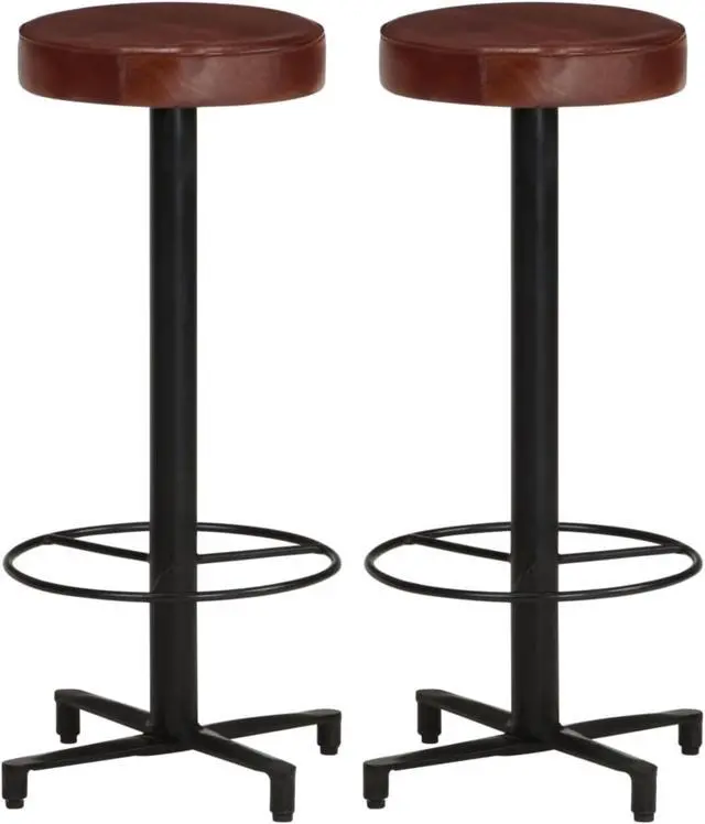Main image of vidaXL Bar Stools 2 pcs 30" Real Leather