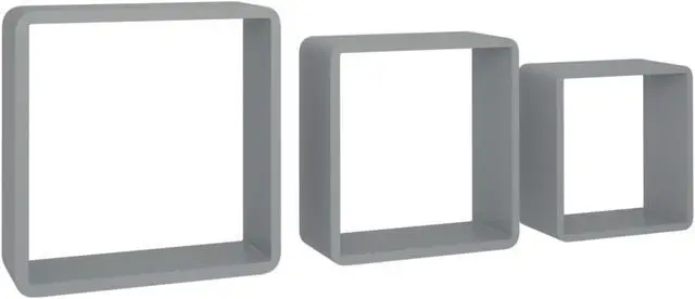 Alt view image 9 of 19 - vidaXL wall cube shelves Floating Cube Shelves Display Shelves 3 Pcs Gray