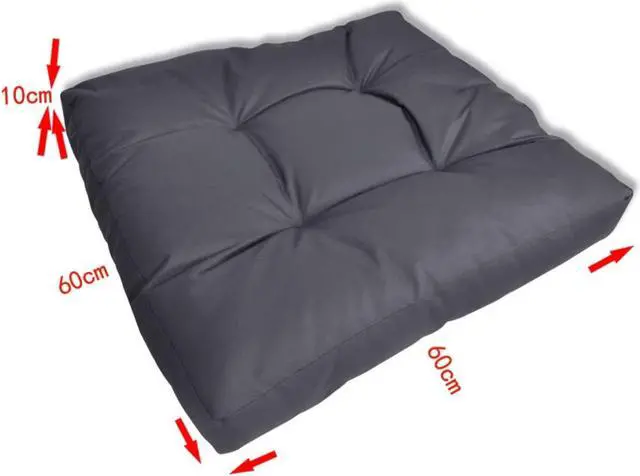 Alt view image 7 of 11 - vidaXL Chair Cushion Outdoor Patio Pallet Seat Cushion Sofa Pad Gray Fabric