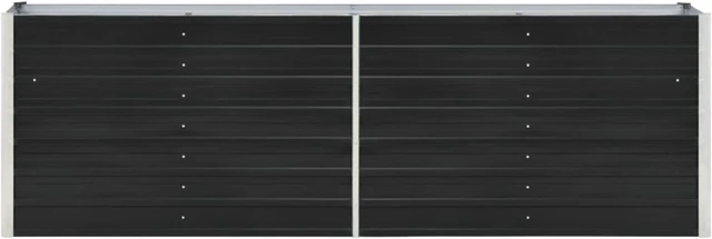 Alt view image 3 of 5 - vidaXL Garden Raised Bed Galvanized Steel 94.5"x15.7"x30.3" Anthracite