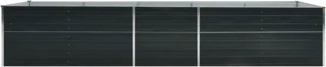Alt view image 3 of 12 - vidaXL Garden Raised Bed Galvanized Steel 157.5"x31.5"x30.3" Anthracite