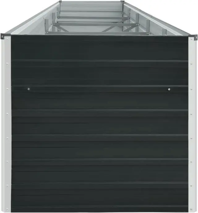Alt view image 4 of 12 - vidaXL Garden Raised Bed Galvanized Steel 157.5"x31.5"x30.3" Anthracite