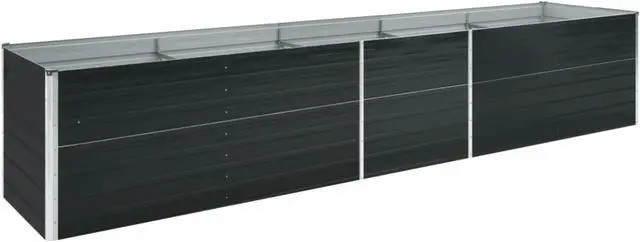 Alt view image 2 of 12 - vidaXL Garden Raised Bed Galvanized Steel 157.5"x31.5"x30.3" Anthracite