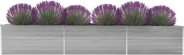 Alt view image 3 of 12 - vidaXL Garden Raised Bed Galvanized Steel 189"x31.5"x17.7" Gray