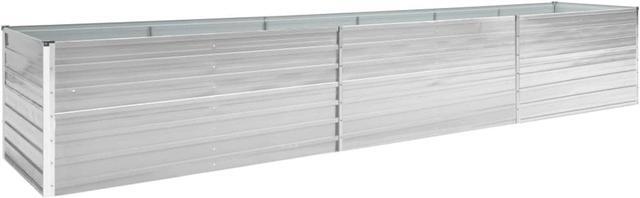 Alt view image 4 of 12 - vidaXL Garden Raised Bed Galvanized Steel 189"x31.5"x17.7" Gray
