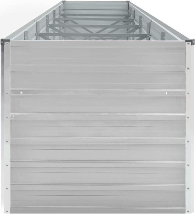 Alt view image 6 of 12 - vidaXL Garden Raised Bed Galvanized Steel 189"x31.5"x17.7" Gray