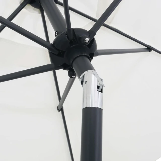 Alt view image 3 of 10 - vidaXL Parasol Sand White 78.7"x83.1" Aluminum