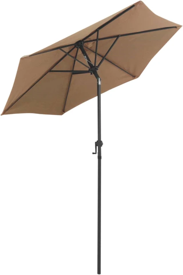 Alt view image 3 of 9 - vidaXL Parasol Taupe 78.7"x83.1" Aluminum