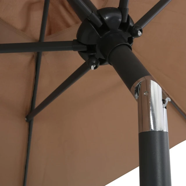 Alt view image 5 of 9 - vidaXL Parasol Taupe 78.7"x83.1" Aluminum