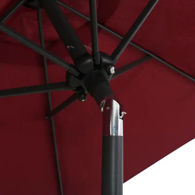 Alt view image 5 of 16 - vidaXL Parasol Burgundy 78.7"x83.1" Aluminum