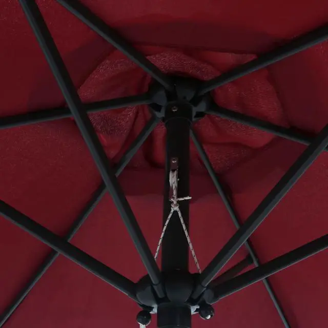 Alt view image 2 of 16 - vidaXL Parasol Burgundy 78.7"x83.1" Aluminum