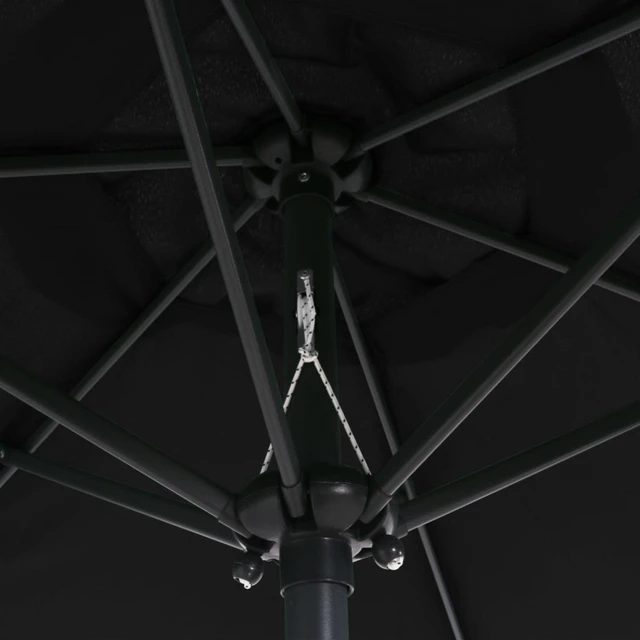 Alt view image 2 of 12 - vidaXL Parasol Black 78.7"x83.1" Aluminum