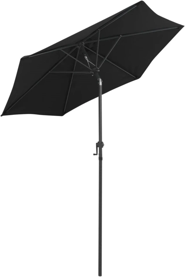 Alt view image 3 of 12 - vidaXL Parasol Black 78.7"x83.1" Aluminum