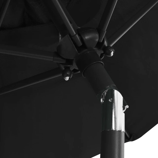 Alt view image 5 of 12 - vidaXL Parasol Black 78.7"x83.1" Aluminum