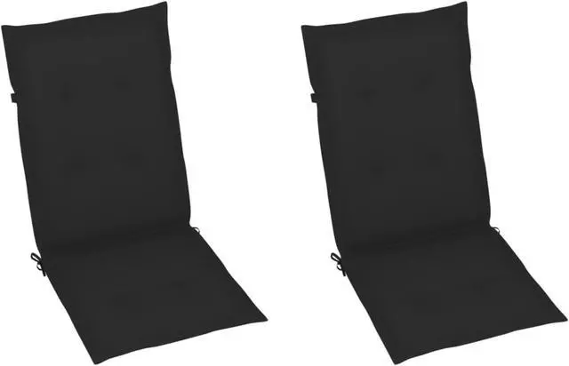 Alt view image 6 of 13 - vidaXL Chair Cushion 2 Pcs Outdoor Garden High Back Chair Cushion Black Fabric