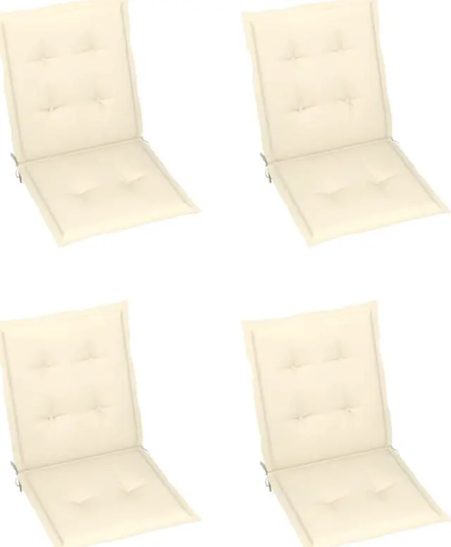 Alt view image 6 of 16 - vidaXL Chair Cushion 4 Pcs Outdoor Patio Chair Cushion Pad Cream Oxford Fabric