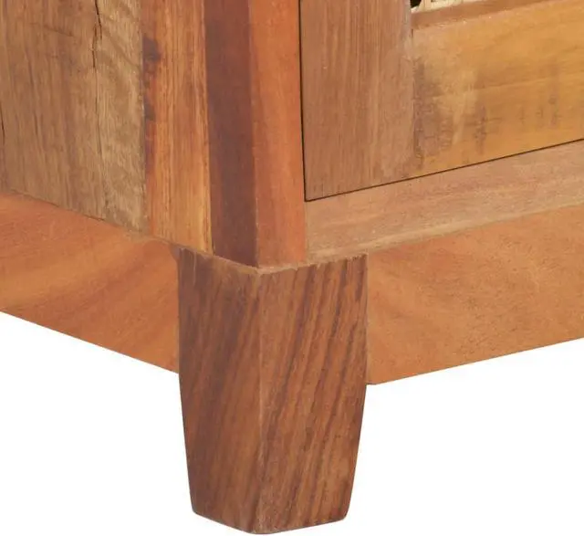 Alt view image 10 of 18 - vidaXL Cabinet Bedside End Table with 1 Drawer and 1 Door Solid Reclaimed Wood