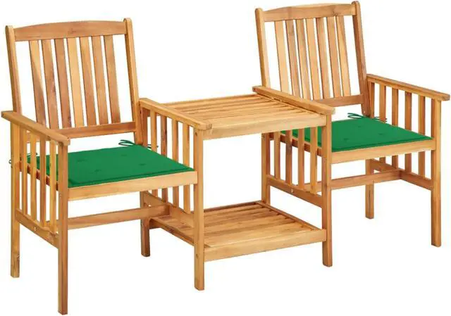 Main image of vidaXL Garden Chairs with Tea Table and Cushions Solid Acacia Wood