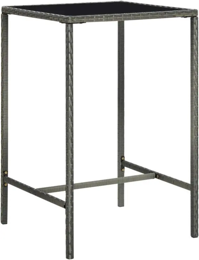 Alt view image 2 of 12 - vidaXL 3 Piece Garden Bar Set with Cushions Poly Rattan Gray