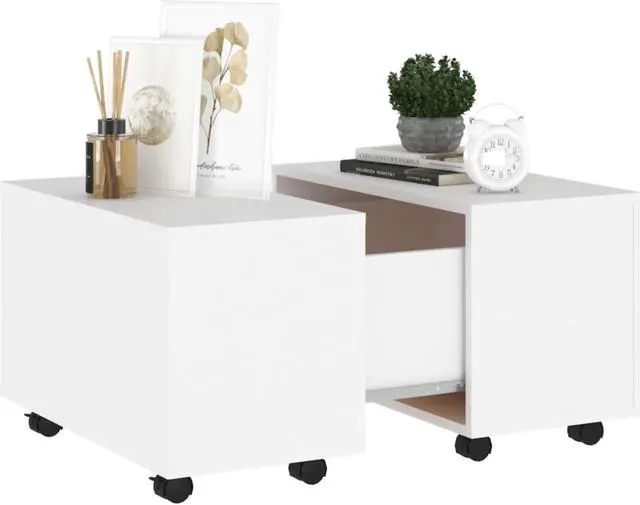 Alt view image 10 of 13 - vidaXL Coffee Table End Table Living Room Sofa Table White Engineered Wood